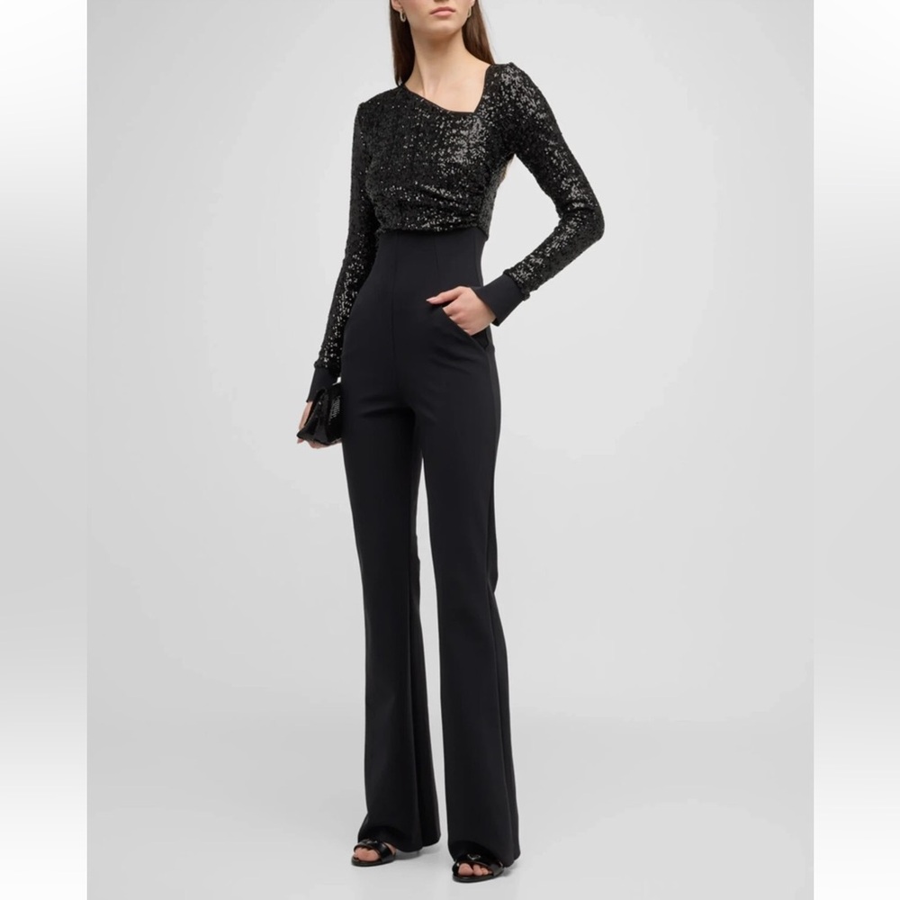 Chiara Boni SITOF Pailetts Sequin Dressy Jumpsuit 6U.S./42IT Black